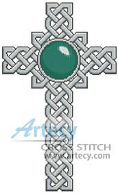 (image for) Celtic Cross March (Aquamarine) - Cross Stitch Chart