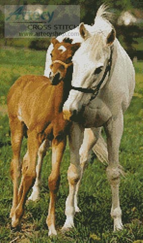 (image for) Mare and Foal Photo - Cross Stitch Chart