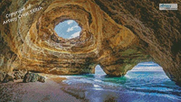 (image for) Mini Benagil Cave - Cross Stitch Chart