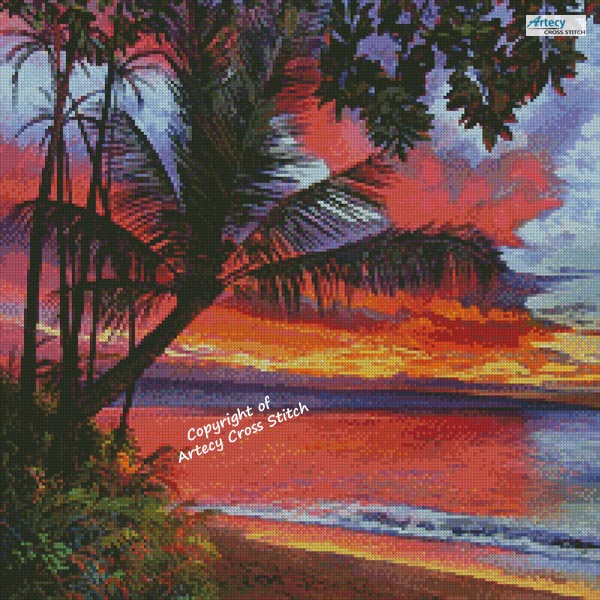 (image for) Mini Maui Sunset - Cross Stitch Chart