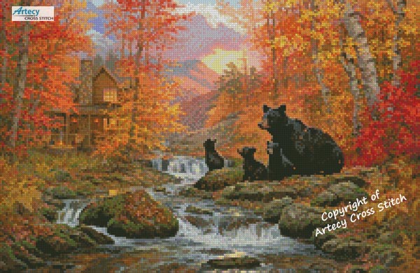 (image for) Mini Mountain Cabin - Cross Stitch Chart