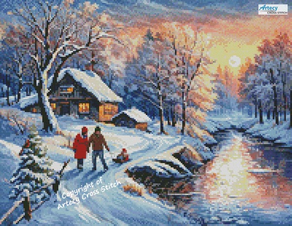 (image for) Mini Snow River - Cross Stitch Chart