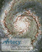 (image for) Mini The Heart of the Whirpool Galaxy - Cross Stitch Chart