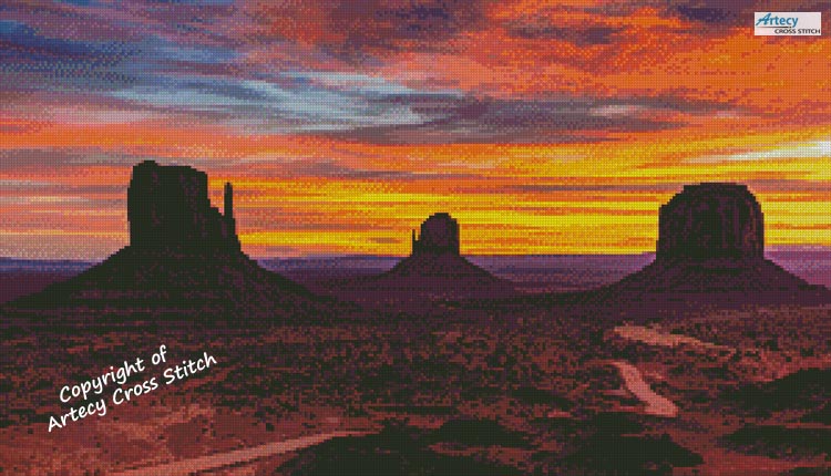 (image for) Monument Valley Sunset - Cross Stitch Chart