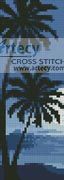 (image for) Moonlight with Palm Trees Bookmark - Cross Stitch Chart