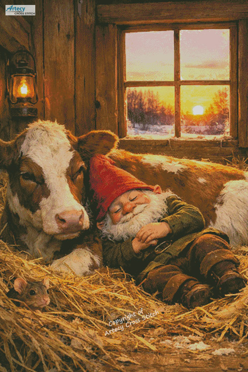 (image for) Morning Snuggles (Large) - Cross Stitch Chart @