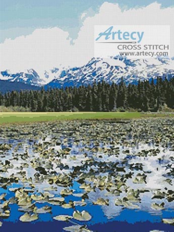 (image for) Mountain Pond - Cross Stitch Chart