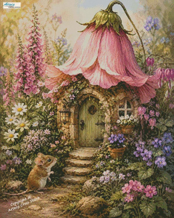 (image for) Mouse Bell Cottage - Cross Stitch Chart @