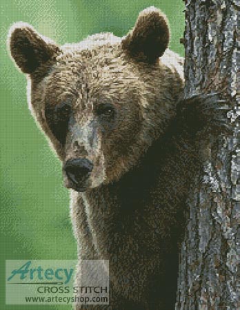 (image for) Peekaboo Bear - Cross Stitch Chart