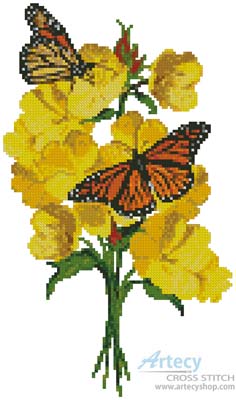 (image for) Primrose and Butterflies - Cross Stitch Chart