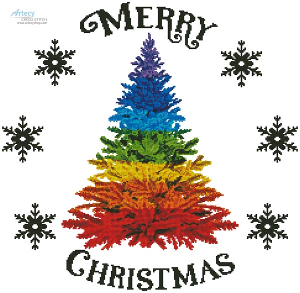 (image for) Rainbow Christmas Tree - Cross Stitch Chart