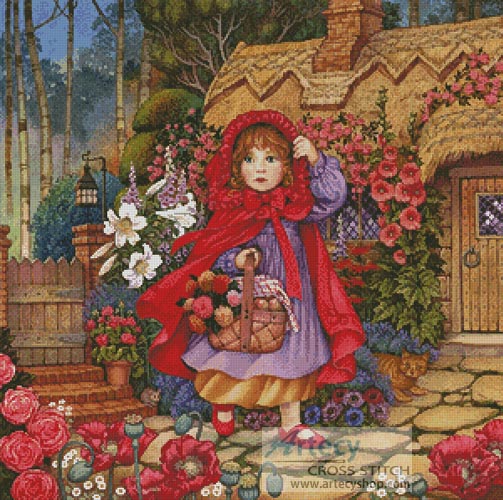 (image for) Red Riding Hood Painting - Cross Stitch Chart