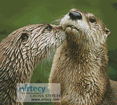 (image for) River Otters - Cross Stitch Chart