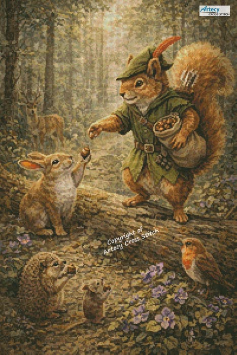 (image for) Robin Hood Squirrel - Cross Stitch Chart @