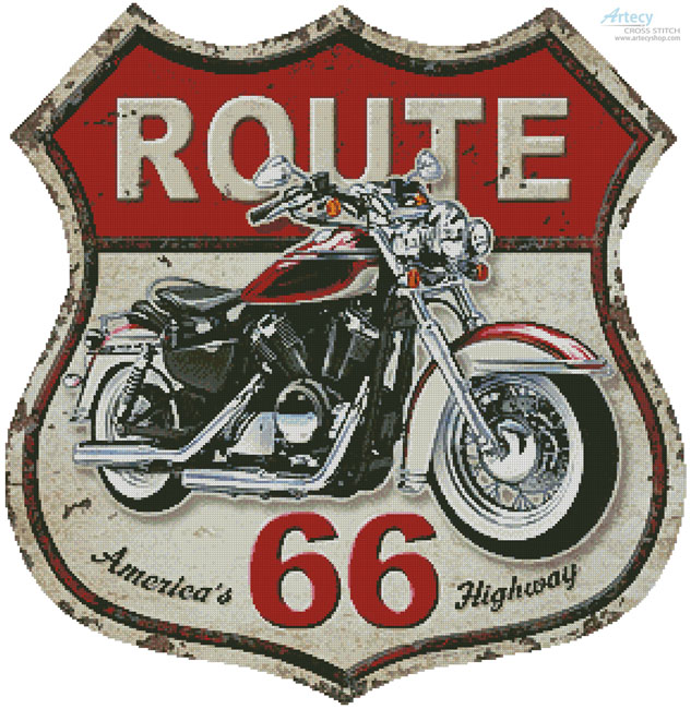 (image for) Route 66 - Cross Stitch Chart