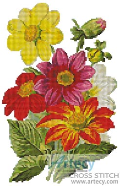 (image for) Single Dahlia - Cross Stitch Chart