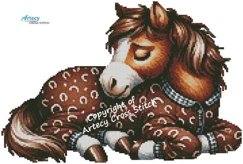 (image for) Sleepy Horse - Cross Stitch Chart @