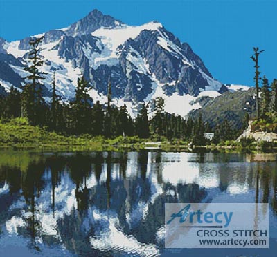 (image for) Snow Capped Mountains - Cross Stitch Chart