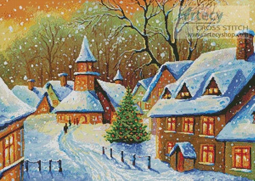 (image for) Snowy Village - Cross Stitch Chart