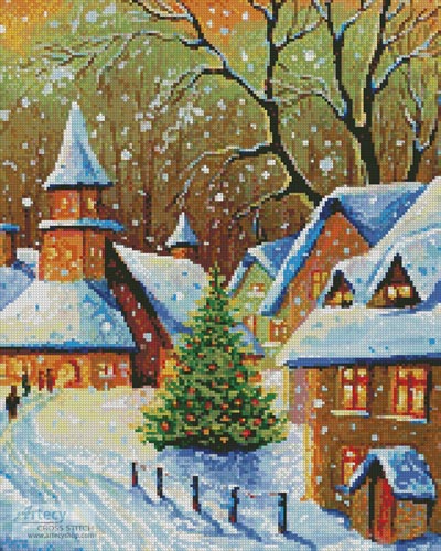 (image for) Snowy Village (Crop) - Cross Stitch Chart
