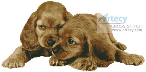 (image for) Spaniel Puppies - Cross Stitch Chart