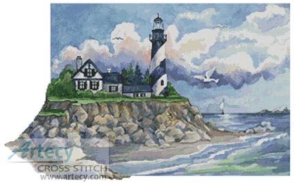 (image for) Spiral Lighthouse - Cross Stitch Chart