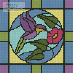 (image for) Stained Glass Square 4 - Cross Stitch Chart
