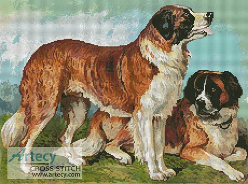 (image for) Rough Coated St Bernard - Cross Stitch Chart