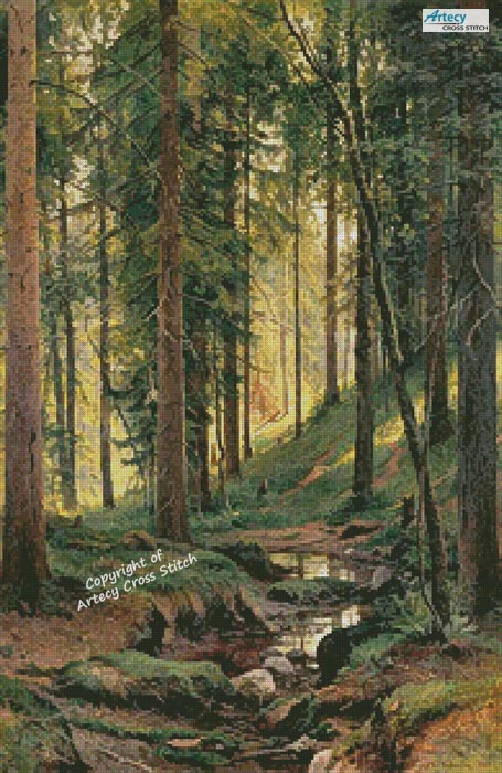 (image for) Stream by a Forest Slope - Cross Stitch Chart