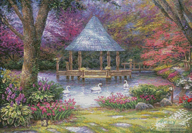(image for) Swan Pond - Cross Stitch Chart