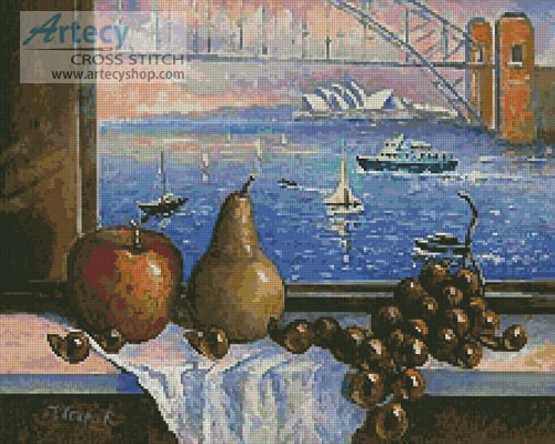 (image for) Sydney Harbour Bridge from Lavender Bay - Cross Stitch Chart