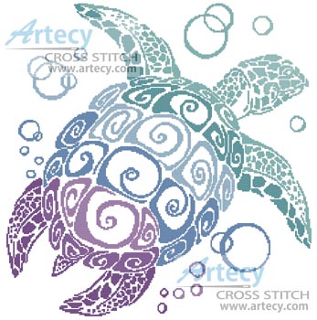 (image for) Turtle Silhouette - Cross Stitch Chart