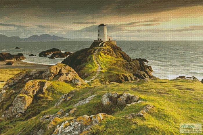 (image for) Twr Mawr Lighthouse, Wales-(Facebook Group) Cross Stitch Chart