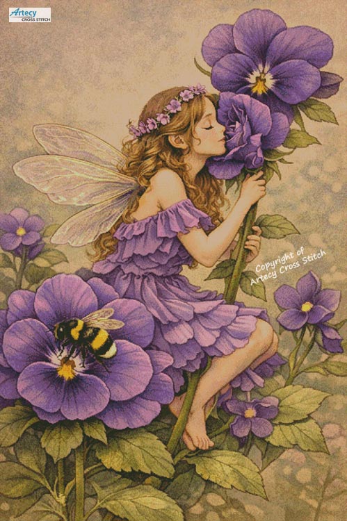 (image for) Violet Fairy (Large) - Cross Stitch Chart @