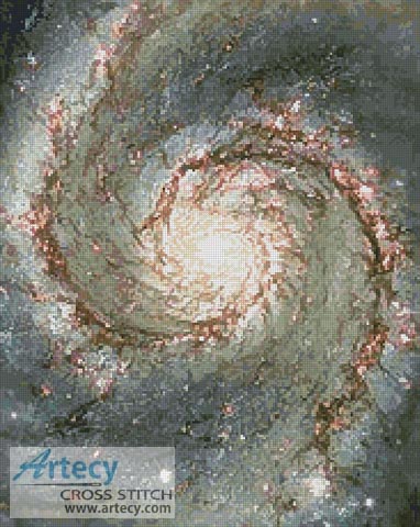 (image for) The Heart of the Whirpool Galaxy - Cross Stitch Chart