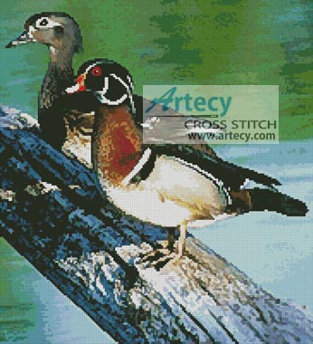 (image for) Wood Ducks - Cross Stitch Chart