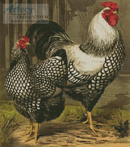 (image for) Wyandotte Chickens - Cross Stitch Chart