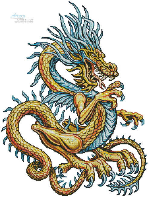 (image for) Yellow Dragon - Cross Stitch Chart