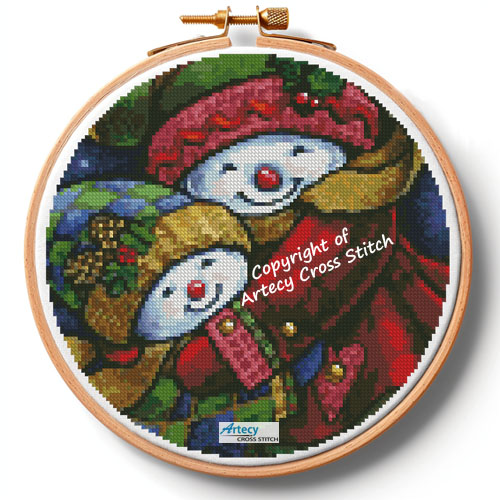 (image for) A Winter Hug Hoop (Medium) - Cross Stitch Chart