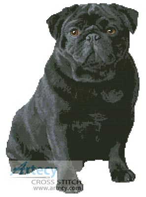(image for) Black Pug - Cross Stitch Chart