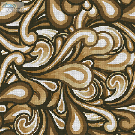 (image for) Brown Swirl Cushion - Cross Stitch Chart