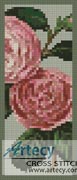 (image for) Camellias 5 Bookmark - Cross Stitch Chart