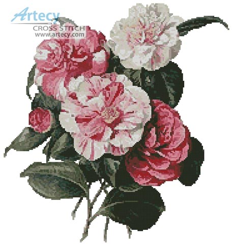 (image for) Camellias 4 - Cross Stitch Chart