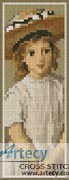 (image for) Child in a Straw Hat Bookmark - Cross Stitch Chart