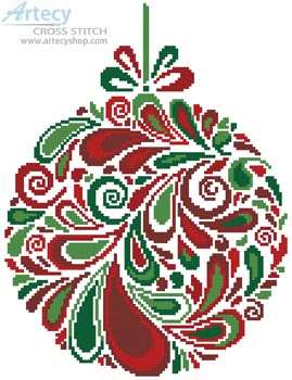 (image for) Colourful Christmas Bauble 5 - Cross Stitch Chart
