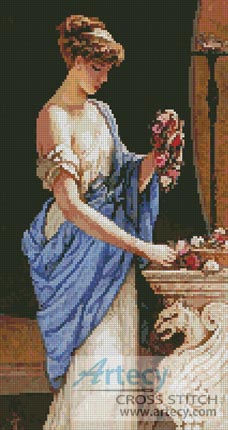 (image for) A Girl in a classical dress - Cross Stitch Chart