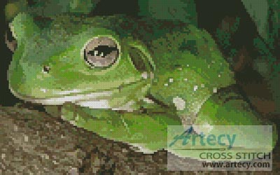 (image for) Green Tree Frog 2 - Cross Stitch Chart