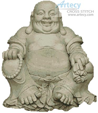 (image for) Happy Buddha Statue - Cross Stitch Chart