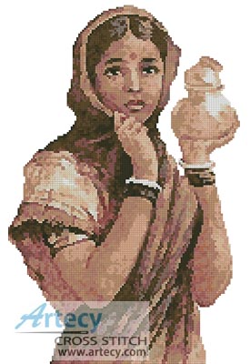 (image for) Indian Milkmaid - Cross Stitch Chart