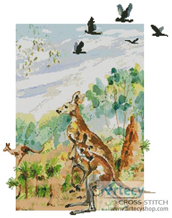(image for) Kangaroo - Cross Stitch Chart